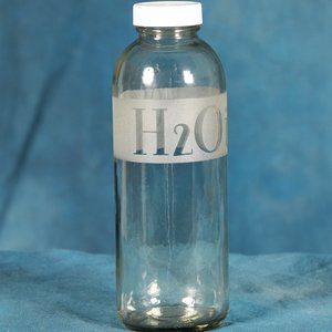Etched Glass Water Bottle H2Oils